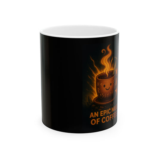 Coffee Mug — "An Epic Mug of Coffee" Hot Flame Design (11oz)